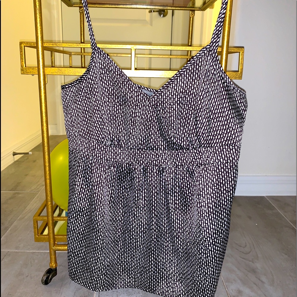 Ann Taylor Camisole Brown/white Top Size 8